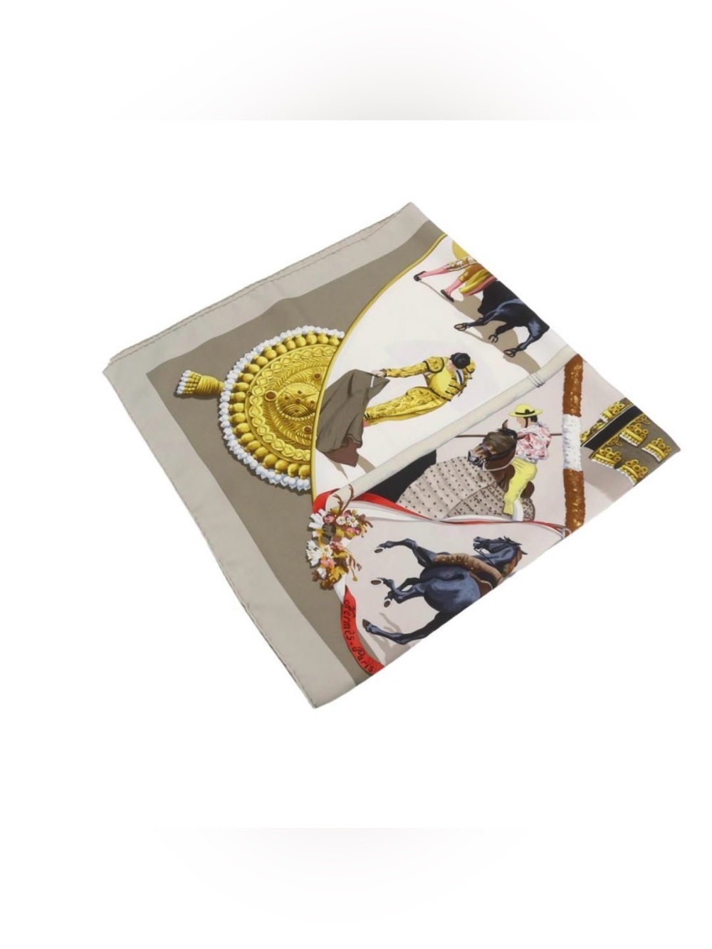 Hermes Equestrian Printed Silk Scarf